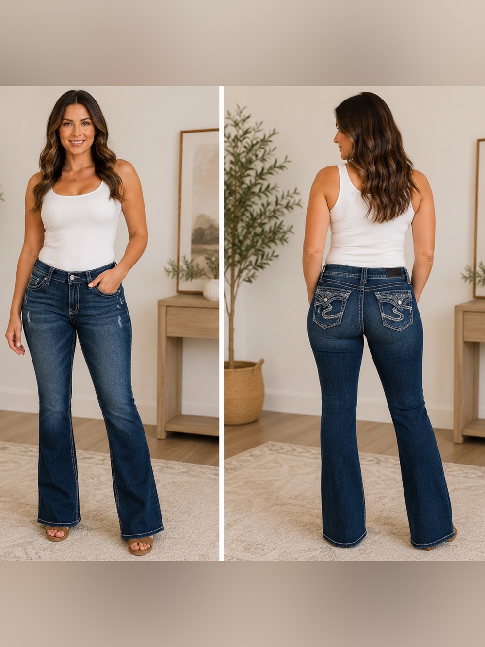 NWOT Silver Jeans Dark Blue Boot Cut